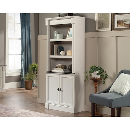 Sauder Palladia Library W/doors Glacier Oak , Three adjustable shelves provide versatility 432729